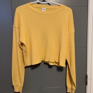Yellow crop sweater, size s